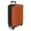 Witte hartjes op terracotta NBS - Handbagage koffer - Kinderen Unisex middel -productfoto_3d