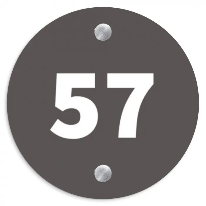 Grijs - Traditioneel Naambord Rond klein -3d