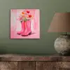 Roze - Bloemen - Cowboy aluminium wit klein -sfeer2