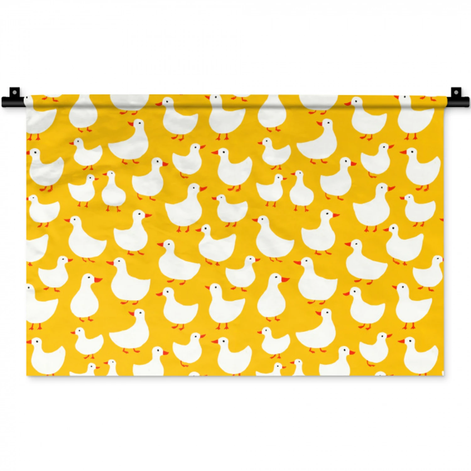 Eendjes - Patroon - Geel Wandkleed katoen klein 269 -zz3d