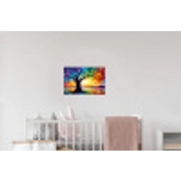 Boom - Landschap - Natuur - Abstract - Kleurrijk Muursticker klein -kinderkamer