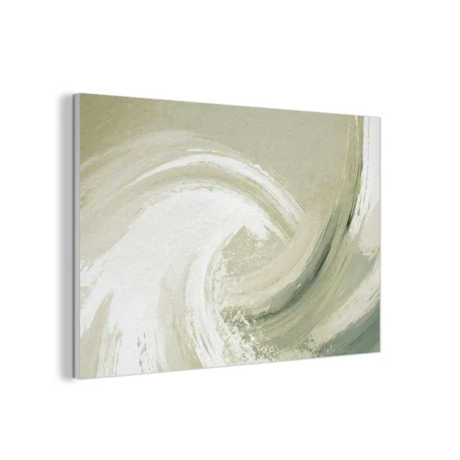 Akoestisch schilderij - Abstract - Penseelstreken - Golven - Groen