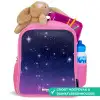 Sterren - Galaxy - Blauw - Roze Kinderrugzak - Roze middel -inhoud_NL