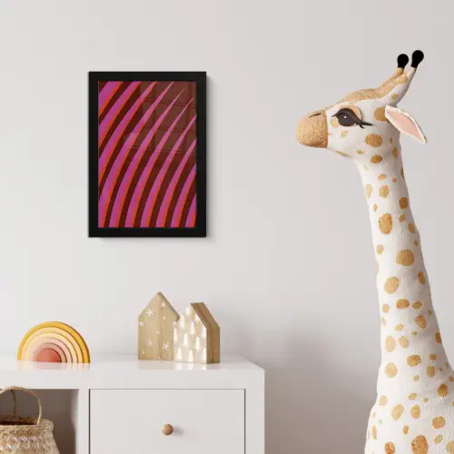 Lijnen - Rood - Beweging fotolijst zwart zonder passe partout klein -usfeer4_kinderkamer