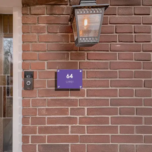 Donkerpaars - Modern Naambord Rechthoek middel -sfeer7-rechthoek-S