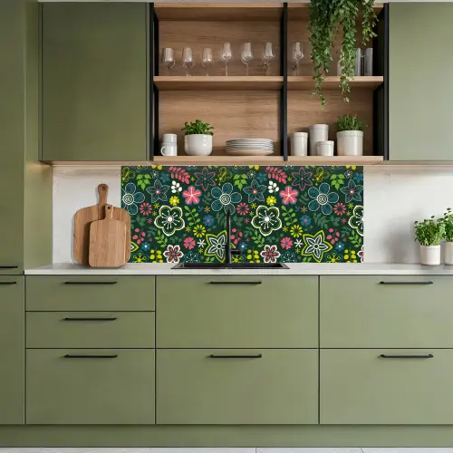 Bladeren - Patronen - Bloemen keuken achterwand 2 middel 871 -sfeer3