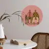 Illustratie - Bankje - Personen - Minimalistisch Wandcirkel behangsticker klein -sfeer3