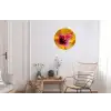 Geel - Hibiscus - Tropisch Wandcirkel aluminium klein -woonkamer