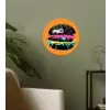 Hamburger - Oranje - Neon - popart Wandcirkel behangsticker klein -sfeer2