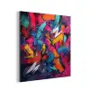 Abstract - Explosie - Neonkleuren aluminium wit klein -3d
