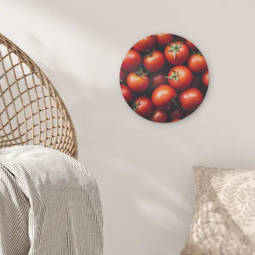 Groente - Rood - Tomaten Akoestische PET Vilt - Rond klein -sfeer4