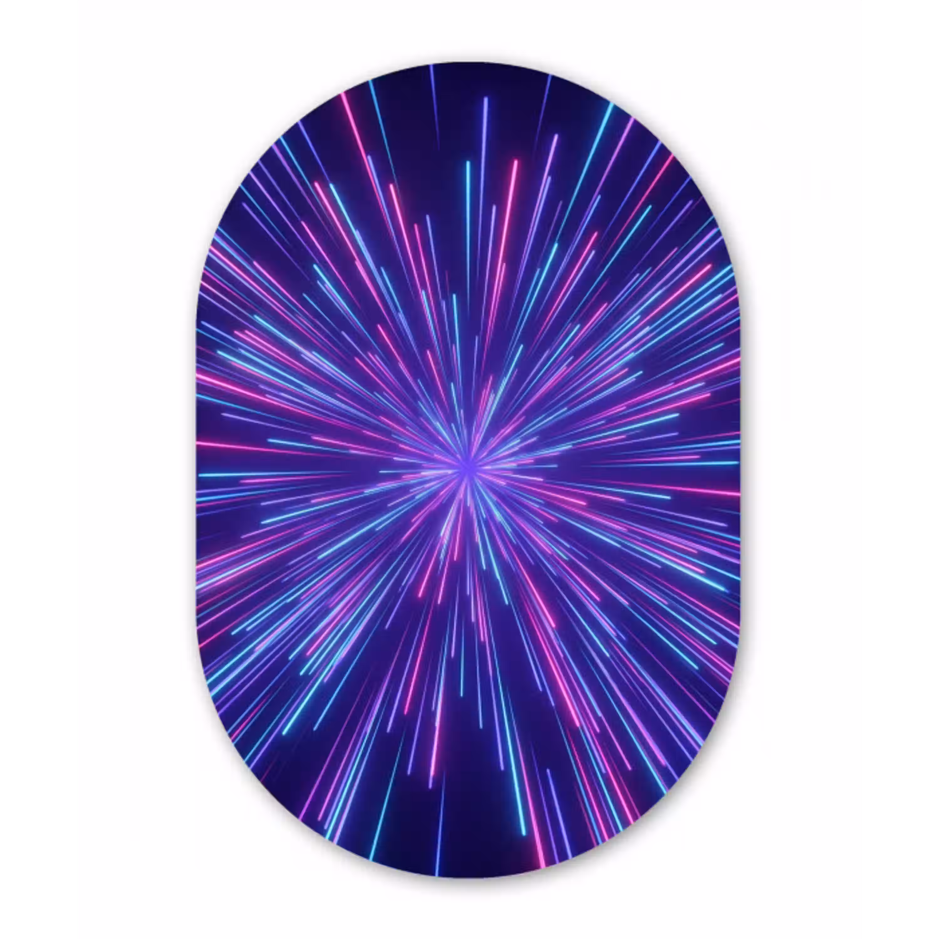 Dynamisch - Ruimte - Kleurrijk Wandcirkel Ovaal Aluminium middel -3d