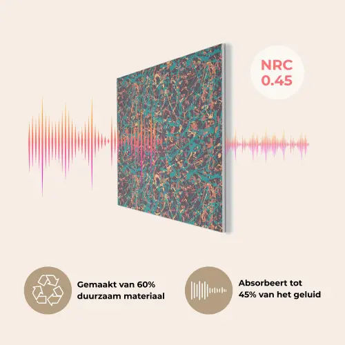 Spat - Abstract - Oranje - Groen PET vilt klein 837 -USP_NL