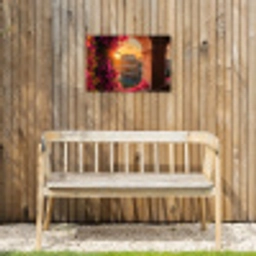 Colosseum - Rome - Roze Bloemen Tuinposter op houten frame 2 cm dik klein -sfeer4