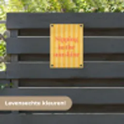 Gestreept - Geel - Sunshine - Letters tuinposter los doek klein -sfeer3