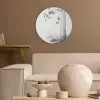 Bamboestammen - Water - Minimalistisch - Wit Akoestische PET Vilt - Rond klein -sfeer1