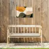 Vormen - Okergeel - Abstract Tuinposter op houten frame 2 cm dik klein -sfeer4