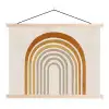 Minimalistisch - Boog - Lijnen - Beige textielposter latten blank klein -3d