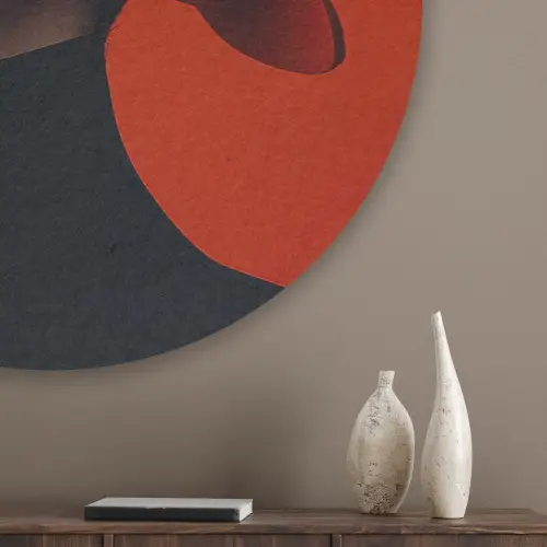 Oranje - Hoed - Vrouw Akoestische PET Vilt - Rond klein -sfeer5_closeup