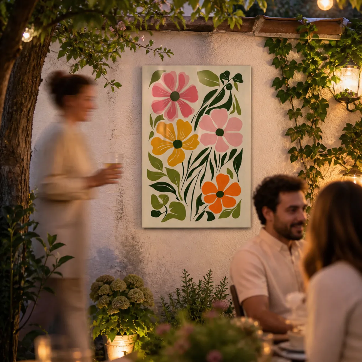 buiten canvas bloemen