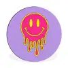 Smiley - Drip - Neon Wandcirkel aluminium klein -3d