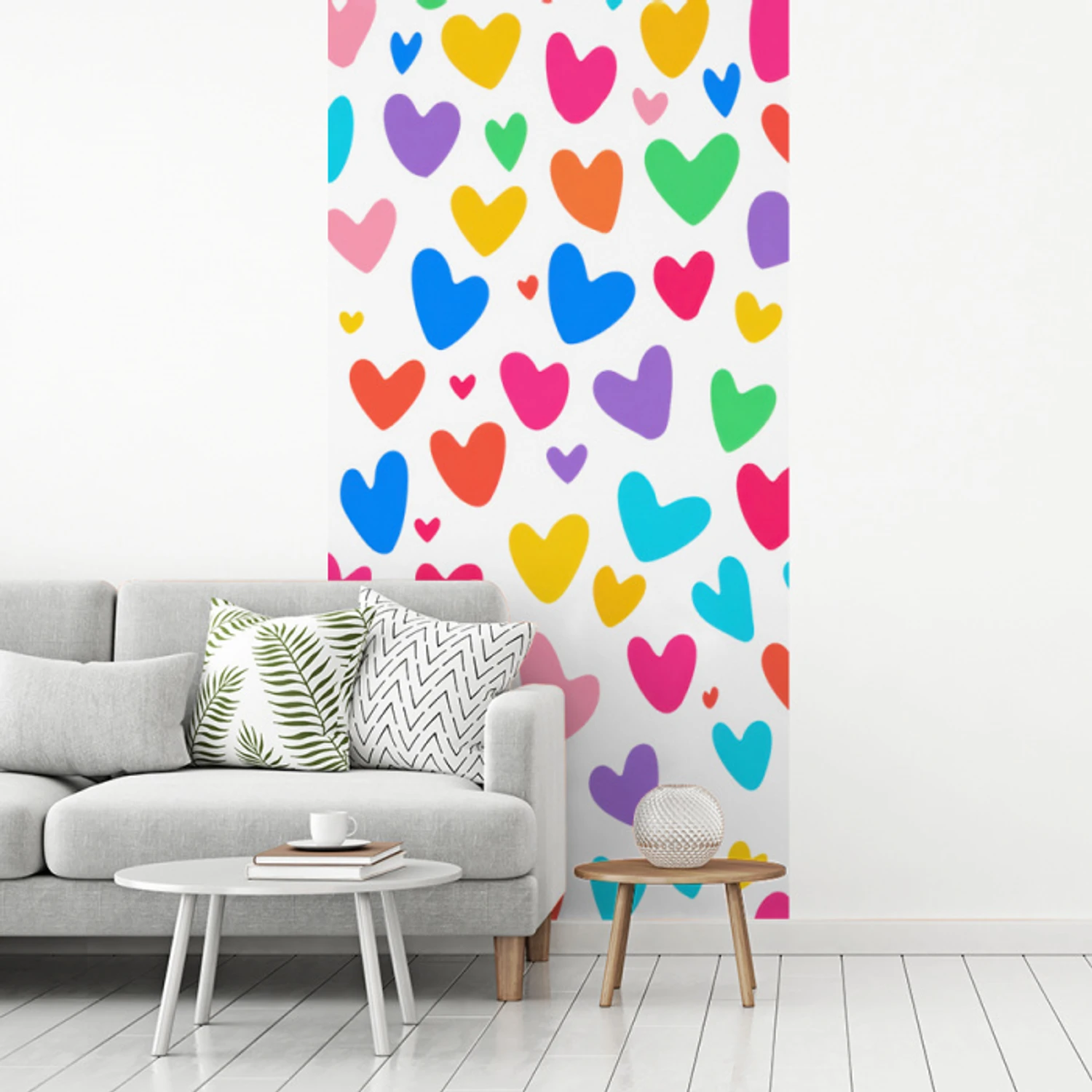 Hartjes - Kleurrijk - Patroon - Levendig fotobehang vinyl groot -woonkamer