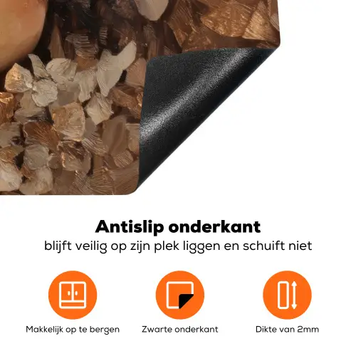 Gezicht - Vrouwe - Bladeren - Penseelstreken Inductie beschermer vinyl 3mm klein -zzzzzzz-td-onderkant