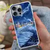 Winteravond - Kerstdorp - Donker Hoesje iPhone 16 Pro Max met koord klein -sfeer3