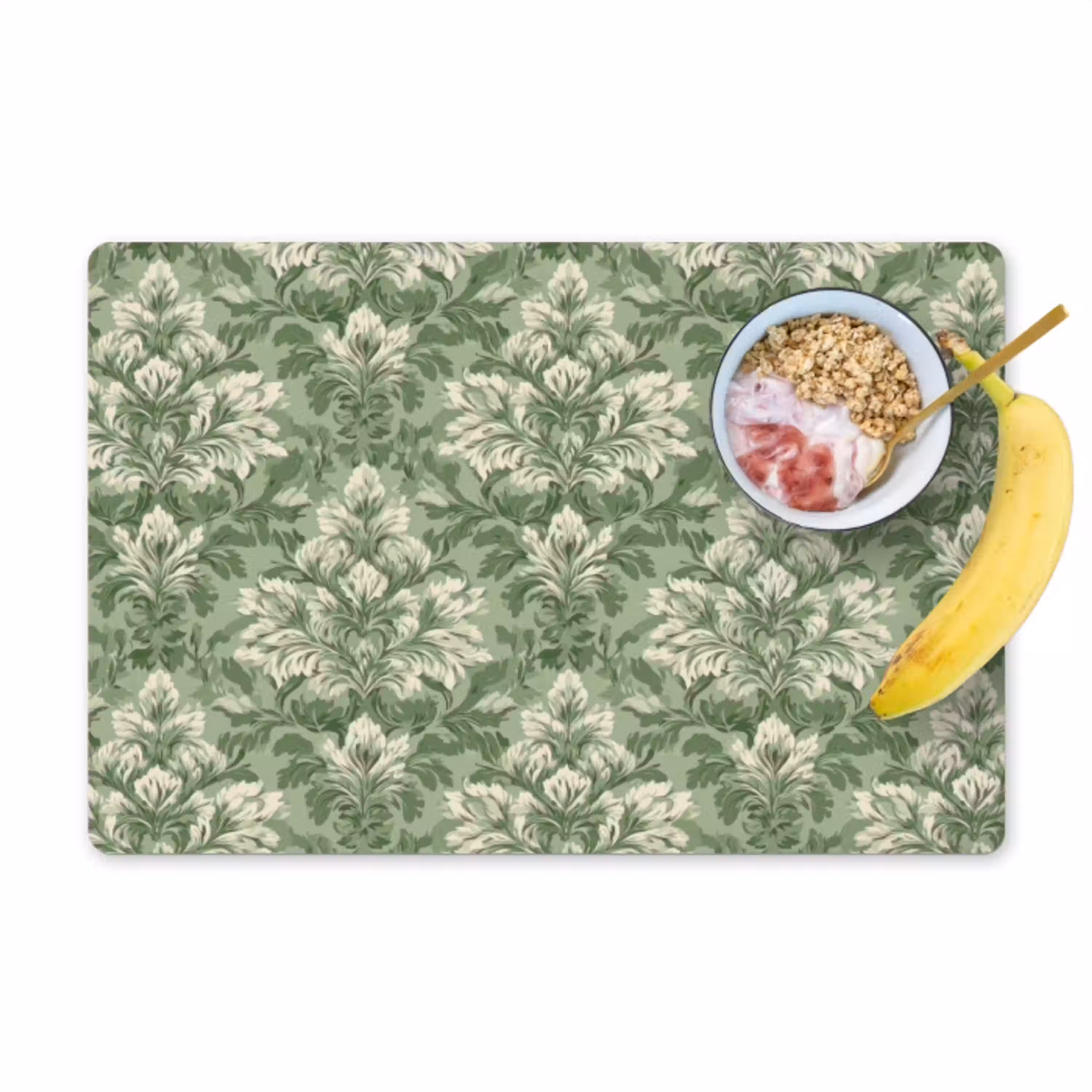Sierlijk - Lichtgroen - Planten - Patroon - Getailleerd Placemat vinyl groot 368 -zzzproduct_Kitchenyeah-website