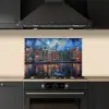 Grachten Amsterdam - Huizen - Stad - Kleurrijk keuken achterwand spatscherm klein -sfeer1