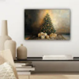 Kerstboom - Cadeaus - Goud canvas 2cm klein -sfeer6
