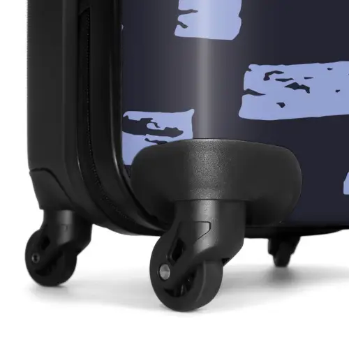 Blauwe blokken op donkerblauwe achtergrond NBS - Handbagage koffer - Kinderen Unisex middel -wiel