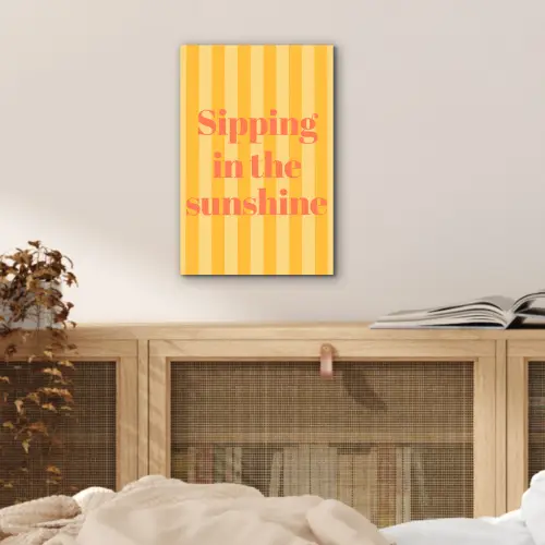 Gestreept - Geel - Sunshine - Letters aluminium wit klein -sfeer3