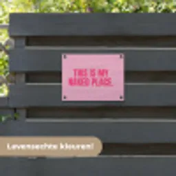 Tekst - Modern - Roze tuinposter los doek klein -sfeer3