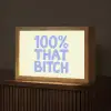 100% that bitch - Blauw - Wit Light Box met kabel (Tafellamp) klein -z3d_website