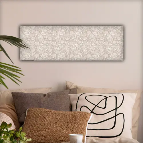 Bloemenprint - Grijs - Crème canvas 2cm klein 828 -sfeer1