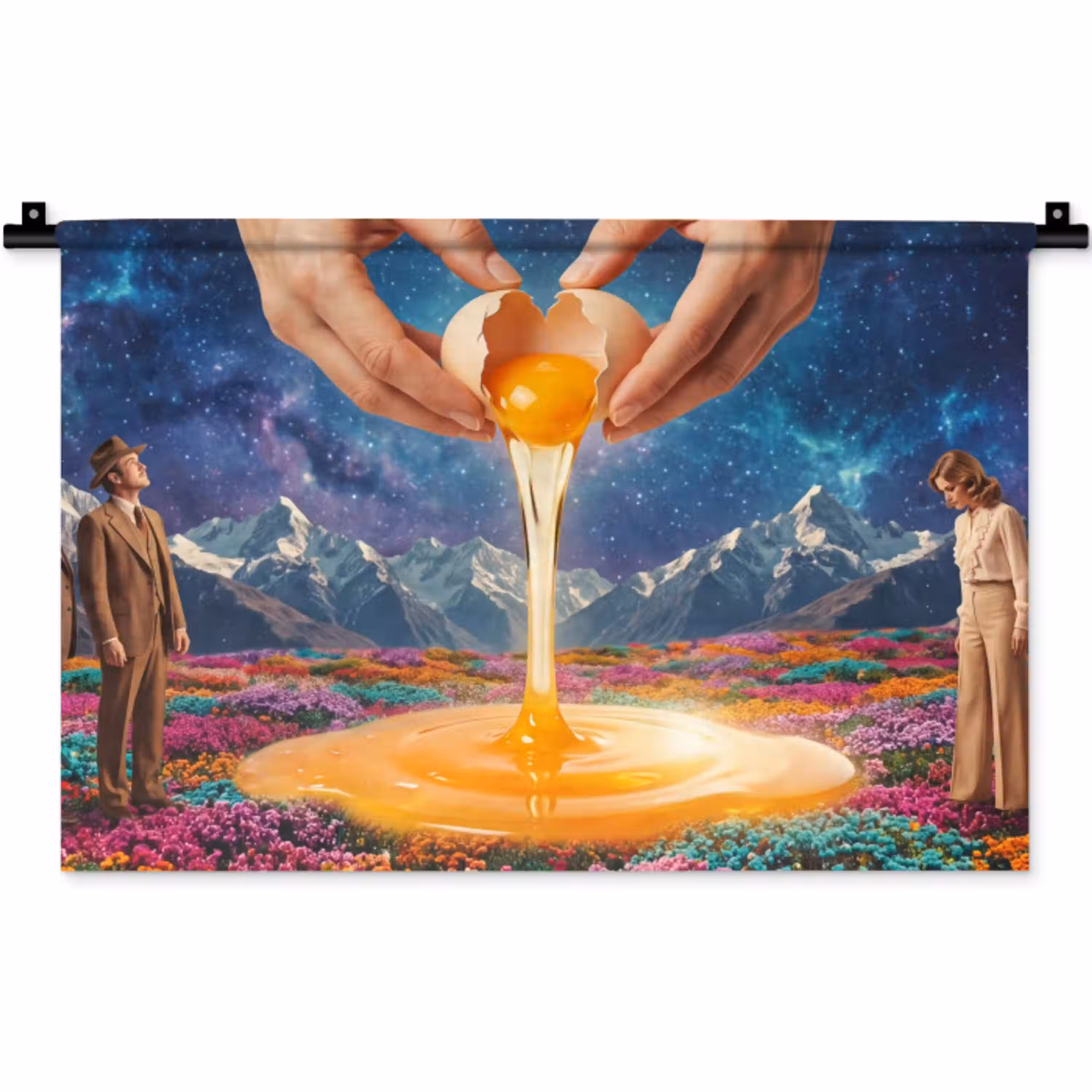 Handen - Ei - Surrealisme Wandkleed katoen klein -zz3d