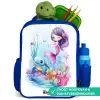 Zeemeermin met blauw schildpad tussen koraal Kinderrugzak - Blauw middel -inhoud_NL