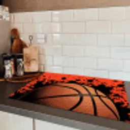 Basketbal - Verf - Sport - Oranje Inductie beschermer vinyl 3mm klein -sfeer3