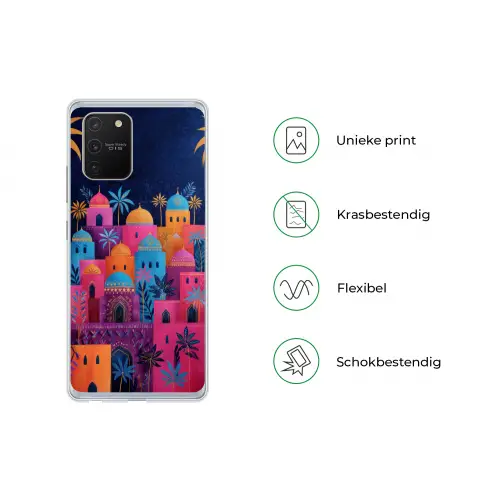 Kleurrijke gebouwen - Avondlicht - Islamitisch Telefoonhoesje Samsung Galaxy S10 Lite klein -specsS10Lite