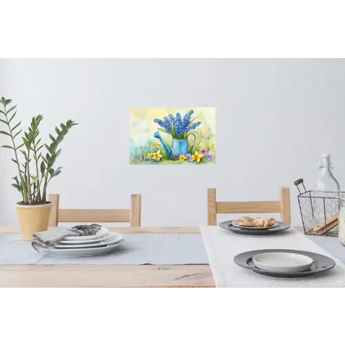 Gieter - Lavendel - Bloesems Muursticker klein -eettafel