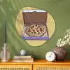 Pizza - Doos - Salami - Illustratie Wandcirkel Organisch Plexiglas middel -sfeer2