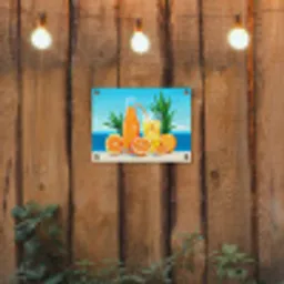 Sinaasappels - Ijsblokjes -  Zee - Illustratie tuinposter los doek klein -sfeer1