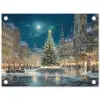Kerstnacht - Stadsplein - Meerkleurig tuinposter los doek klein -3d