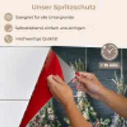 Kruidenkwartet aan een Donkere Wand keuken achterwand spatscherm klein -spatscherm_DE