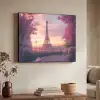 Eiffeltoren - Parijs - Roze Textielframe - compleet frame klein -sfeer3