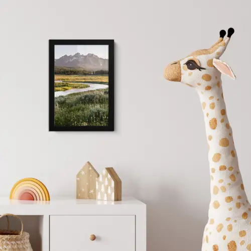 Berglandschap - Rivier - Bos fotolijst zwart zonder passe partout klein -usfeer4_kinderkamer