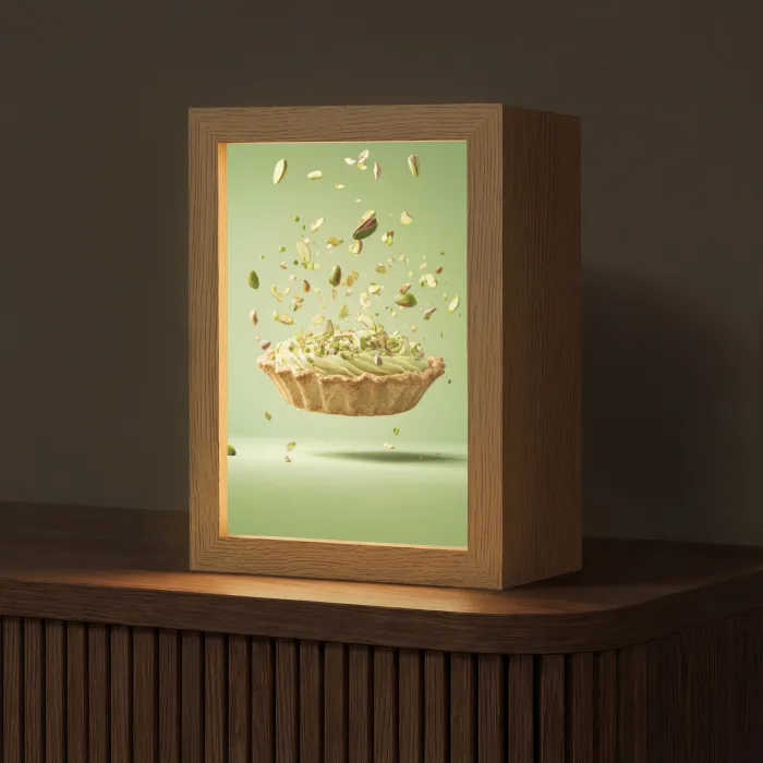 Pistache - Taart - Noten - Eten Light Box met kabel (Tafellamp) klein -z3d_website