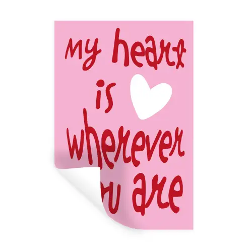 Valentijn - Hart - Liefde - Roze Muursticker klein -3d