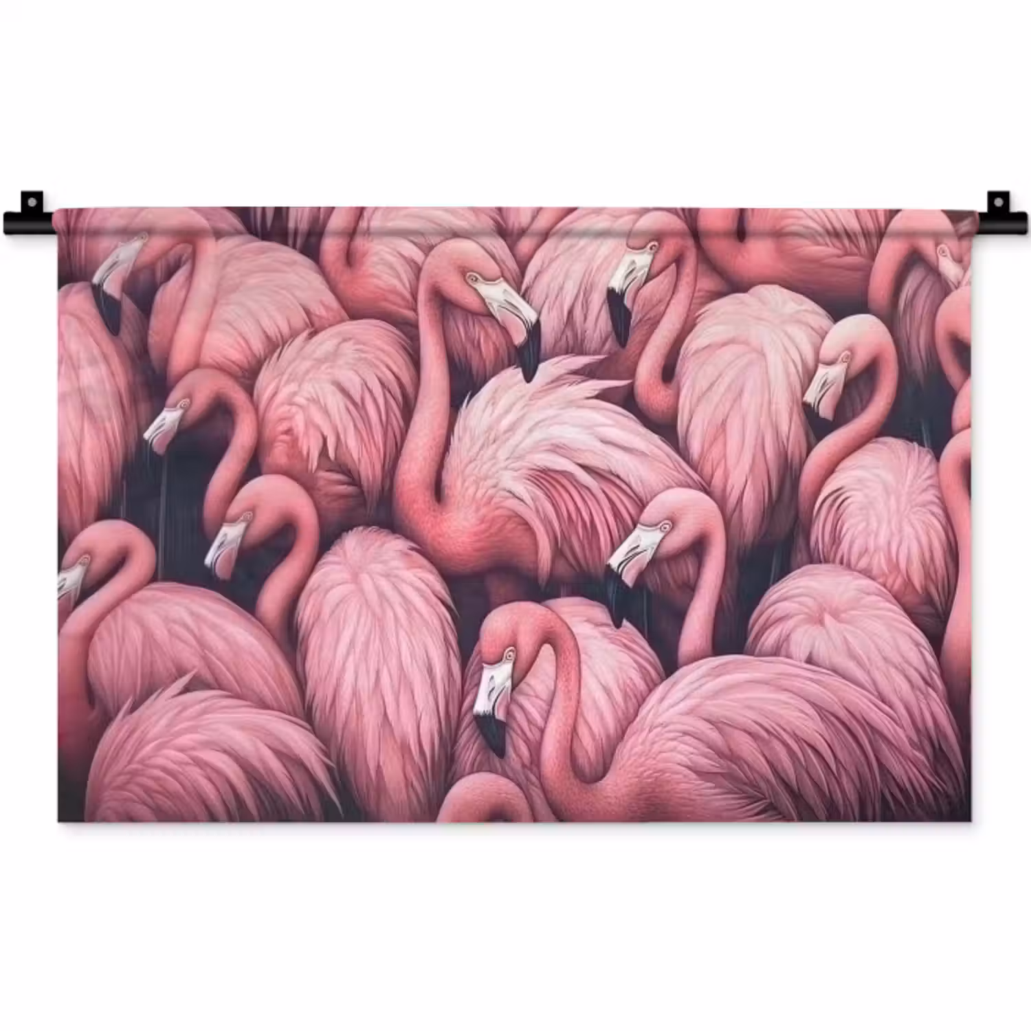 Wandkleed - Flamingo - Roze - Dieren